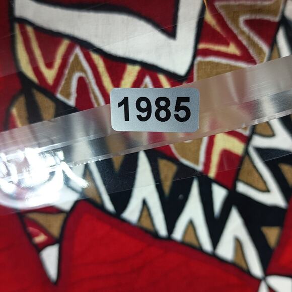 Kai Veikau Shirt Men Size M Red Tribal Print Button Front Fiji - Picture 13 of 13